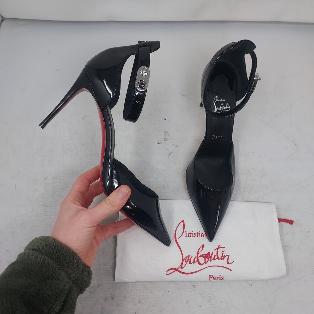 CHRISTIAN LOUBOUTIN Lock Patent Ankle Strap Pump - Picture 1 of 11